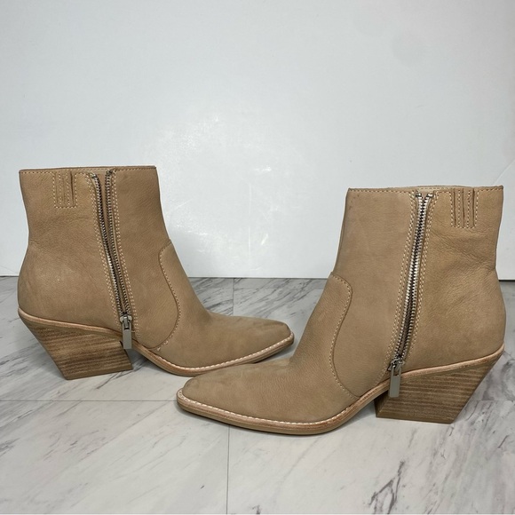 Dolce Vita Volli Tan Nubuck Heeled Bootie 8 - Picture 6 of 15